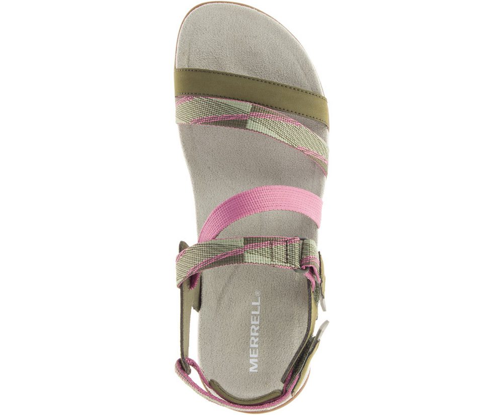Merrell Sandals Olive - District Mendi Backstrap - Womens 01DPQXHOM